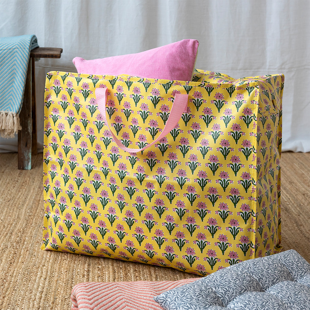 Rex London Jumbo Opbergtas Chandani – Grote Opbergzak met Rits – Duurzame Shopper voor Verhuizen, Was & Speelgoed