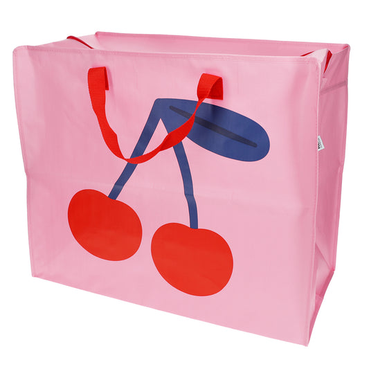 Rex London Jumbo Opbergtas Cherry – XXL Verhuistas met Rits – Grote Opbergzak voor Was, Beddengoed & Opslag