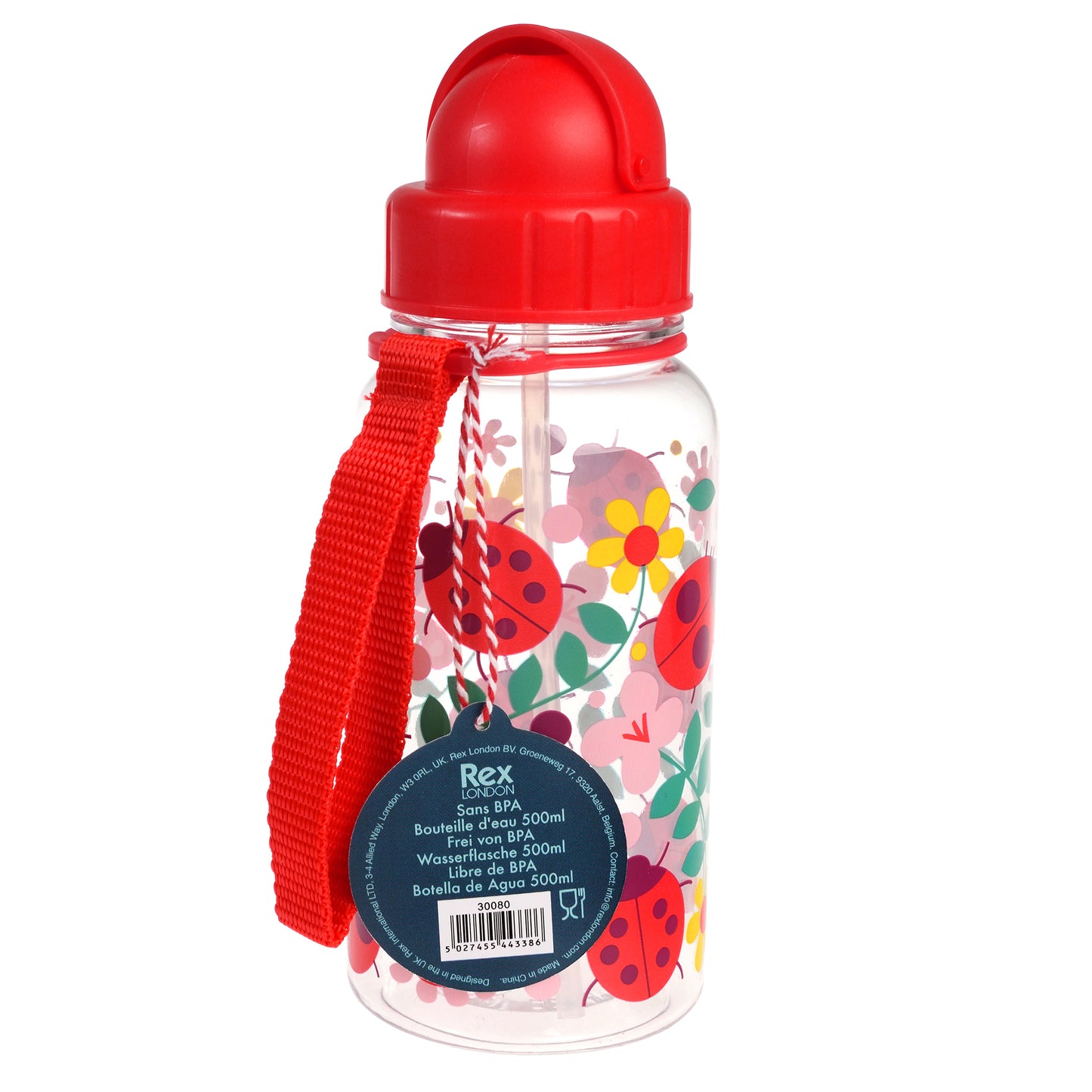 Rex London – Kinderwaterfles ‘Ladybird’ (500ml) – Clear