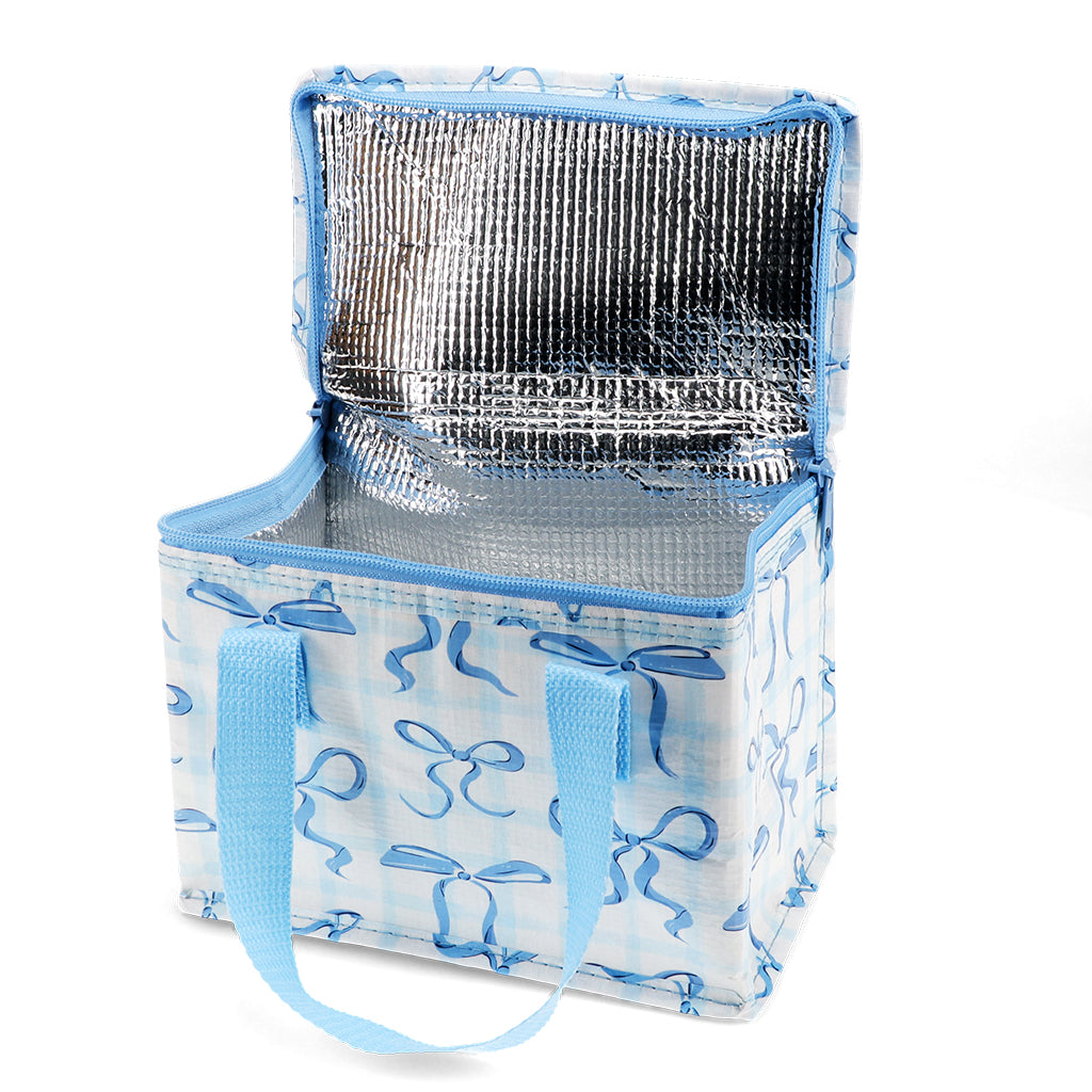 Rex London Geïsoleerde Lunchtas Blue Bows – Koeltasje met Rits – Lunch Bag voor Werk, School & Picknick