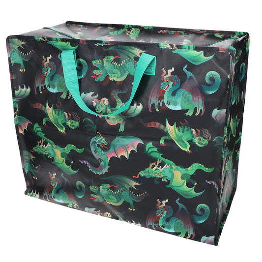 Rex London Jumbo Opbergtas Dragons – XXL Verhuistas met Rits – Grote Opbergzak voor Speelgoed, Was & Opslag