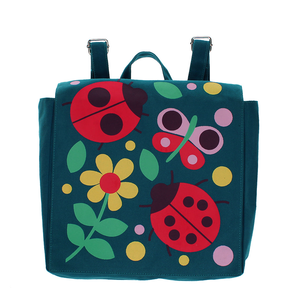 Rex London Mini Kinder Rugzak Ladybird – Canvas Rugtas voor Peuters – Lichtgewicht & Duurzaam – Ideaal voor School en Uitjes.