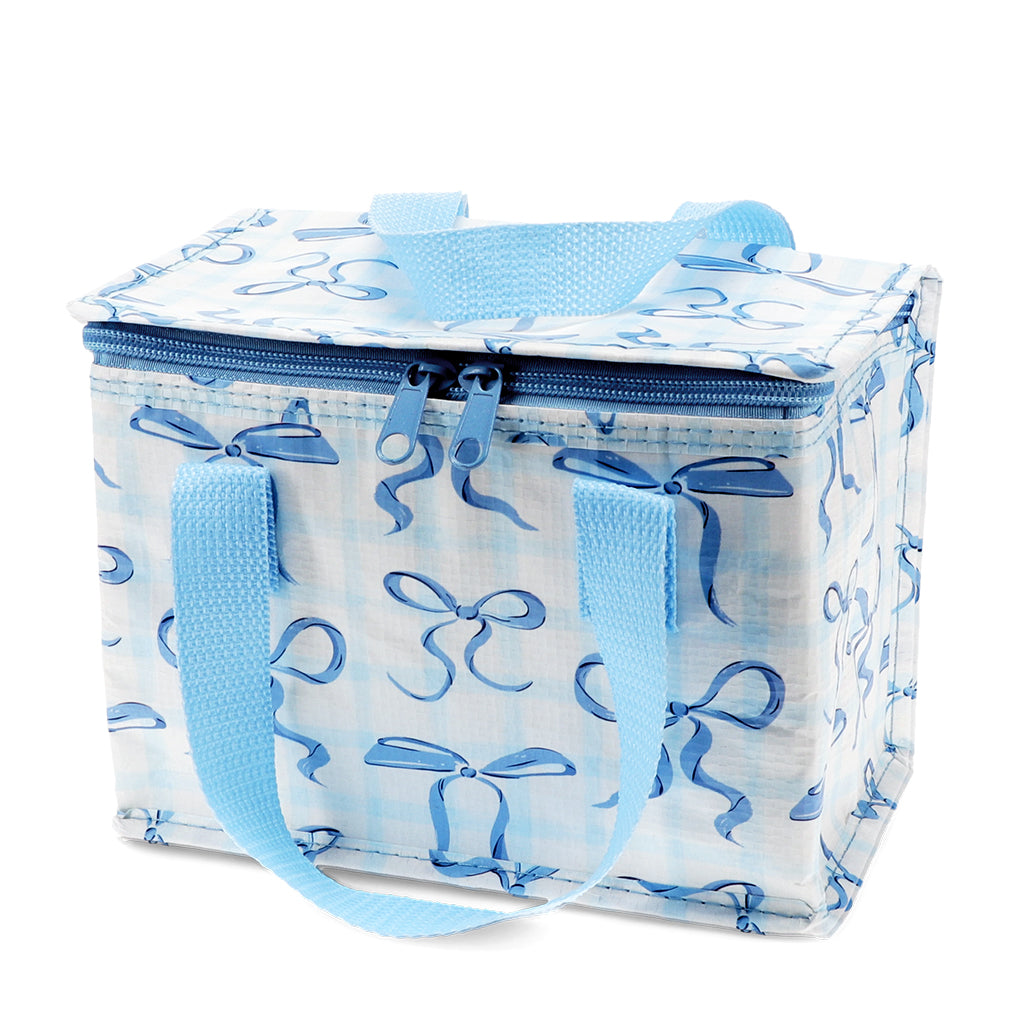 Rex London Geïsoleerde Lunchtas Blue Bows – Koeltasje met Rits – Lunch Bag voor Werk, School & Picknick